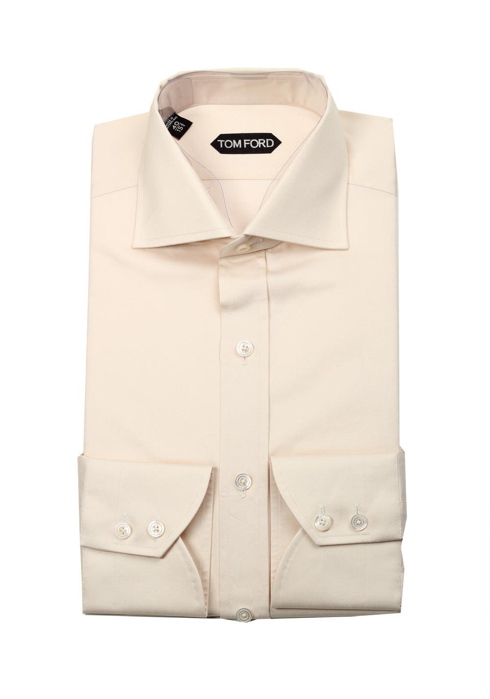 TOM FORD Solid Off White Dress Shirt Size 40 / 15,75 U.S.
