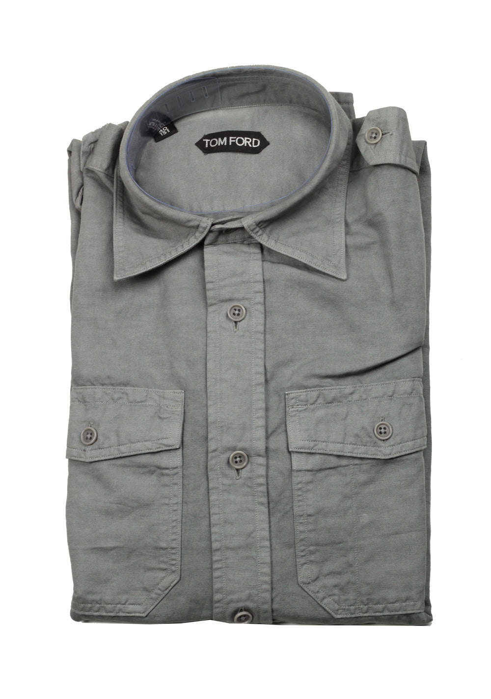 TOM FORD Solid Green Casual Shirt Size 40 / 15,75 U.S.