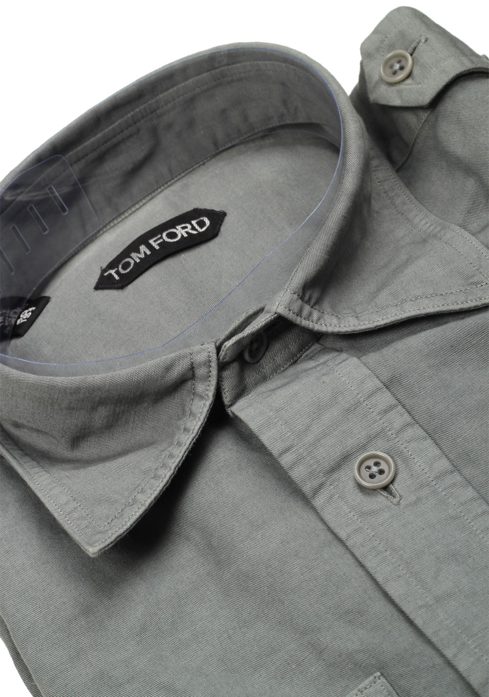 TOM FORD Solid Green Casual Shirt Size 40 / 15,75 U.S.