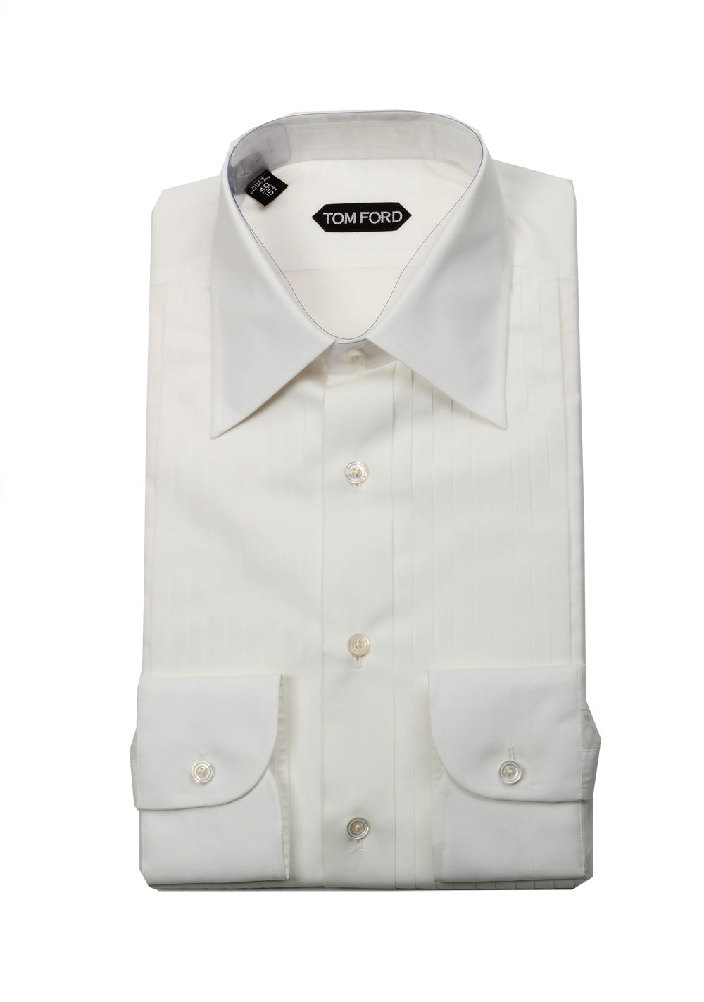 TOM FORD Solid White Tuxedo Shirt Size 40 / 15,75 U.S.