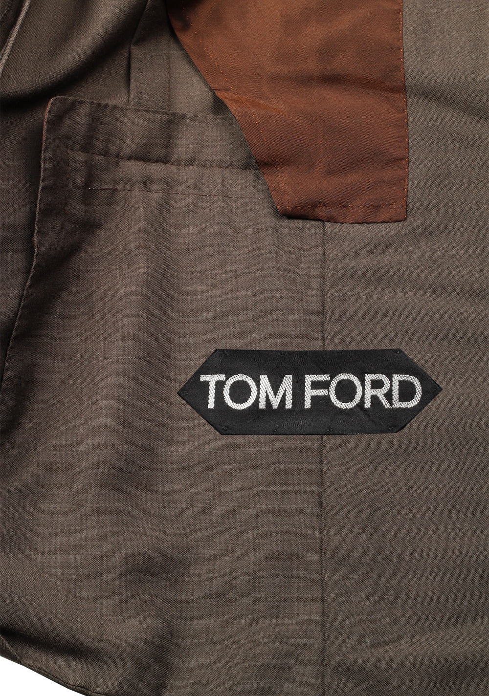 TOM FORD Shelton Brown Suit Size 46 / 36R U.S. In Mohair Wool