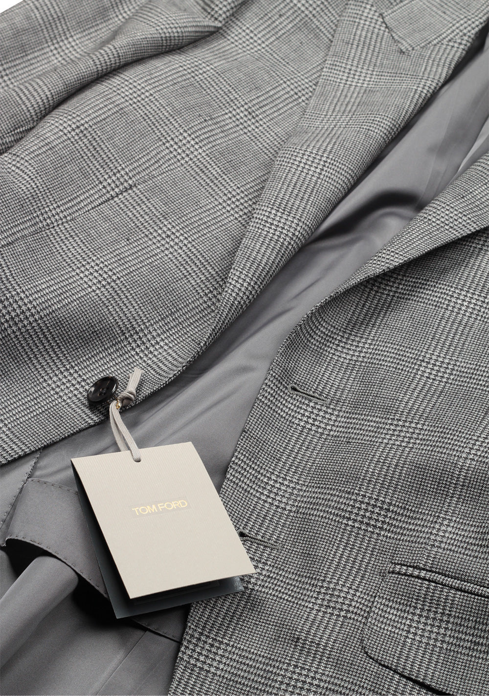 TOM FORD O'Connor Gray Checked Suit Size 46 / 36R U.S. Fit Y
