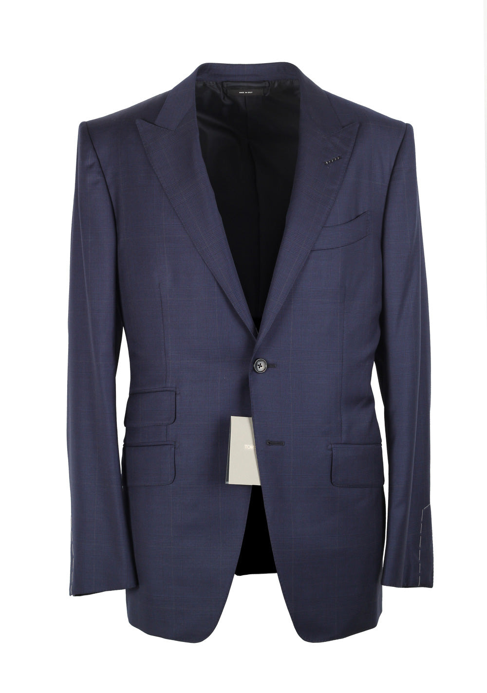 TOM FORD O'Connor Checked Blue Suit Size 48 / 38R U.S. Wool Fit Y
