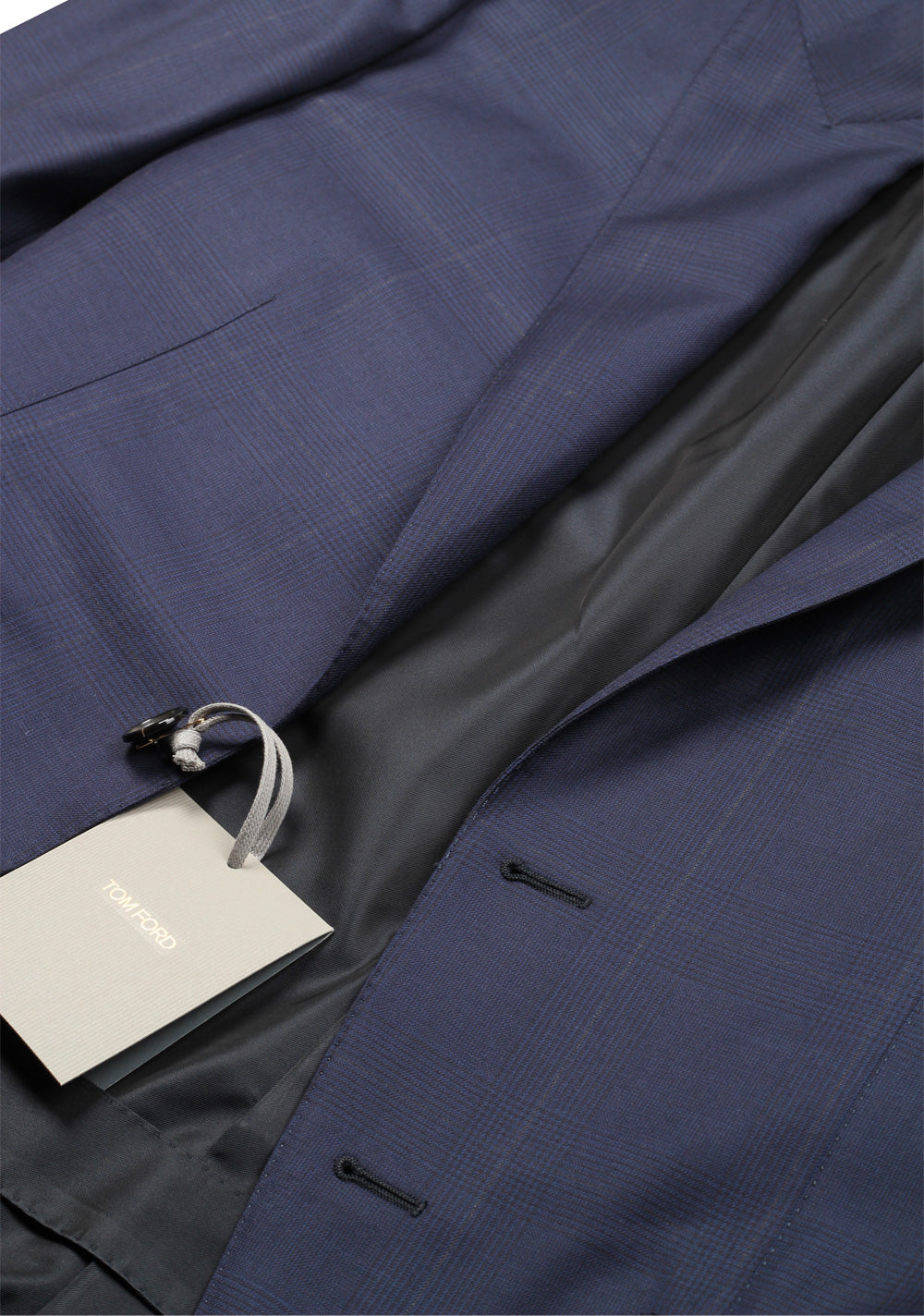 TOM FORD O'Connor Checked Blue Suit Size 48 / 38R U.S. Wool Fit Y