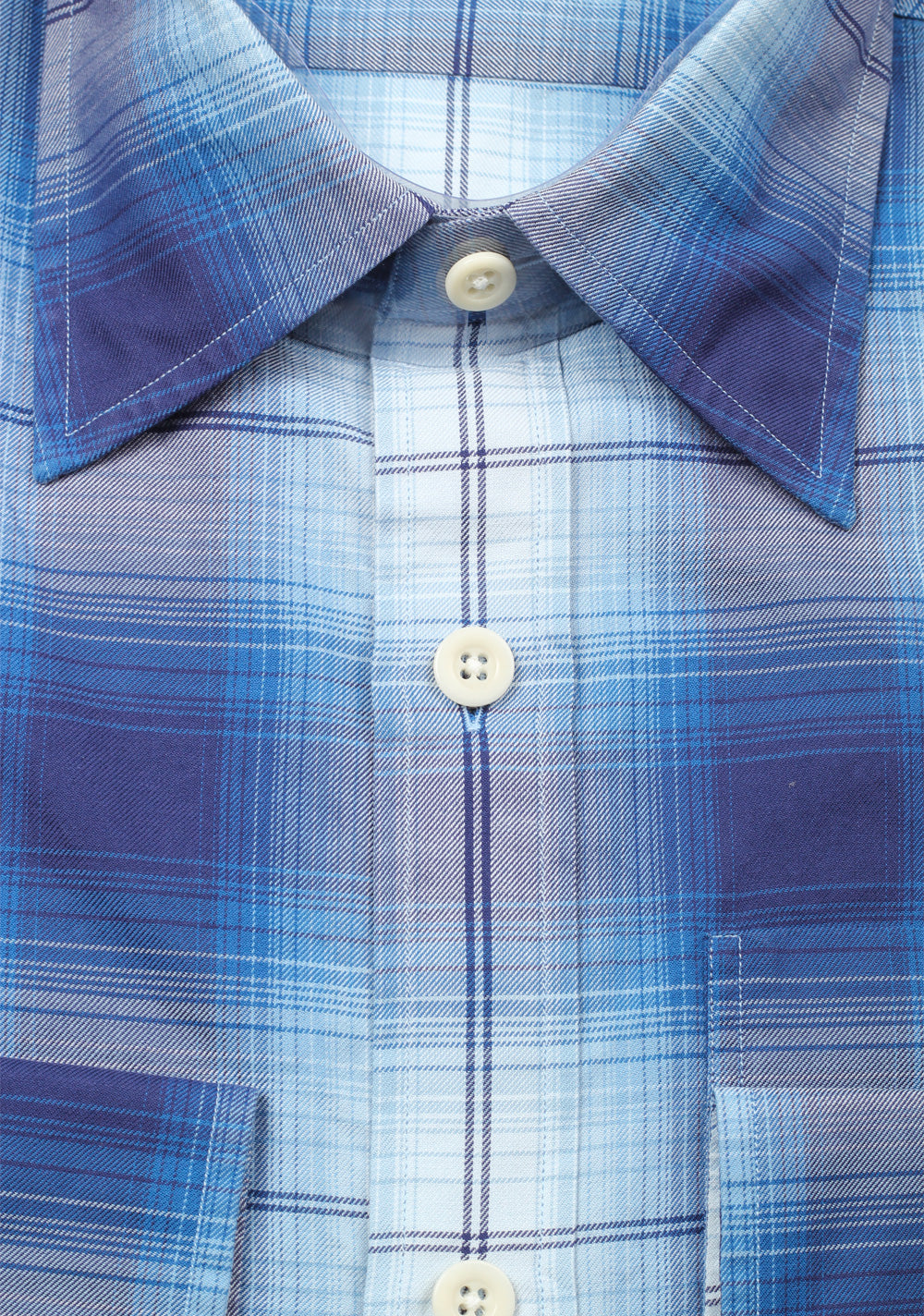 TOM FORD Checked White Blue Dress Shirt Size 40 / 15,75 U.S.