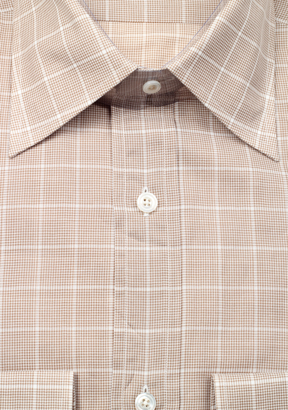 TOM FORD Checked Brown Dress Shirt Size 40 / 15,75 U.S.