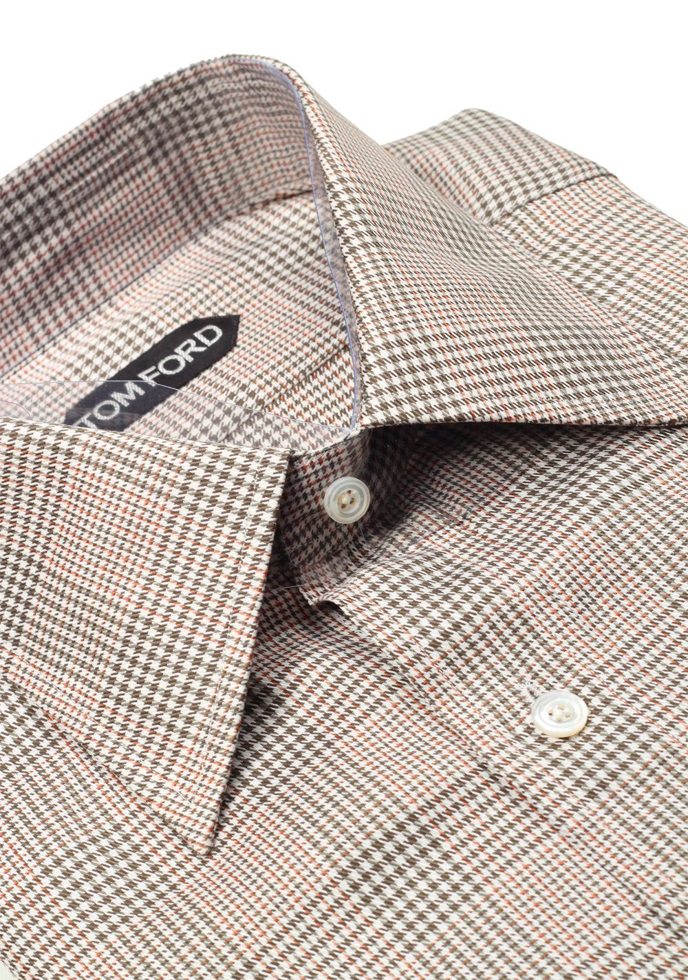 TOM FORD Checked Brown Dress Shirt Size 40 / 15,75 U.S.