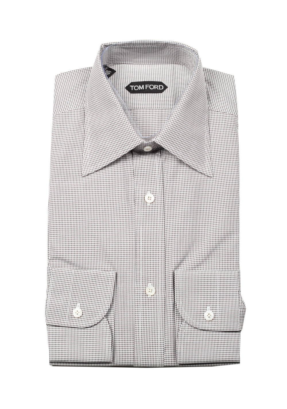 TOM FORD Checked Gray Dress Shirt Size 40 / 15,75 U.S.