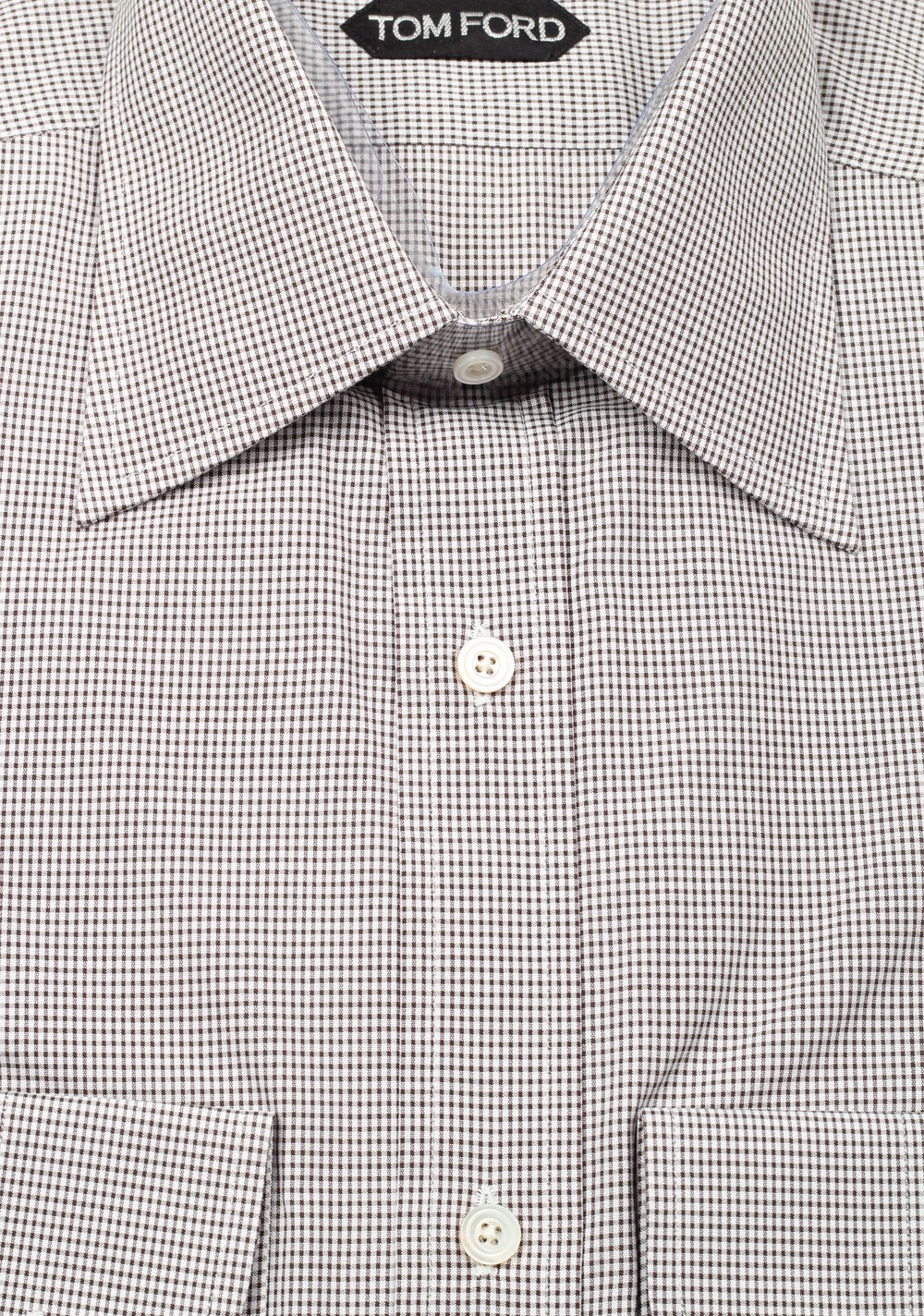 TOM FORD Checked Gray Dress Shirt Size 40 / 15,75 U.S.