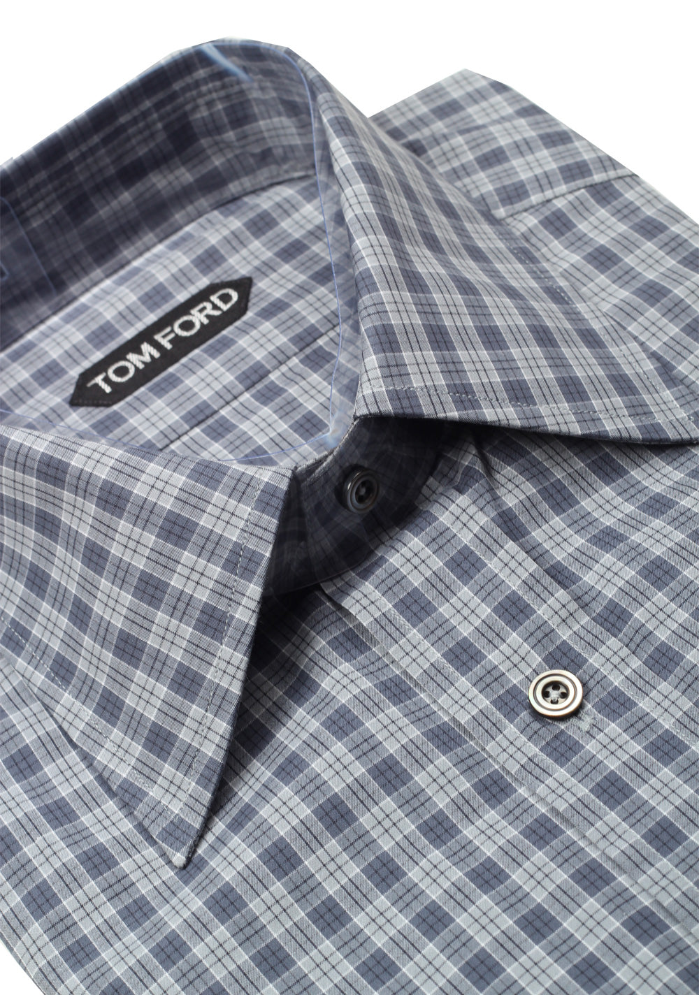 TOM FORD Checked Gray Dress Shirt Size 40 / 15,75 U.S.