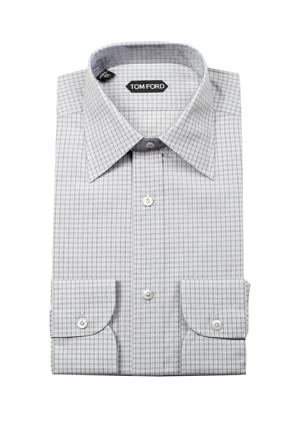 TOM FORD Checked Gray Dress Shirt Size 40 / 15,75 U.S.