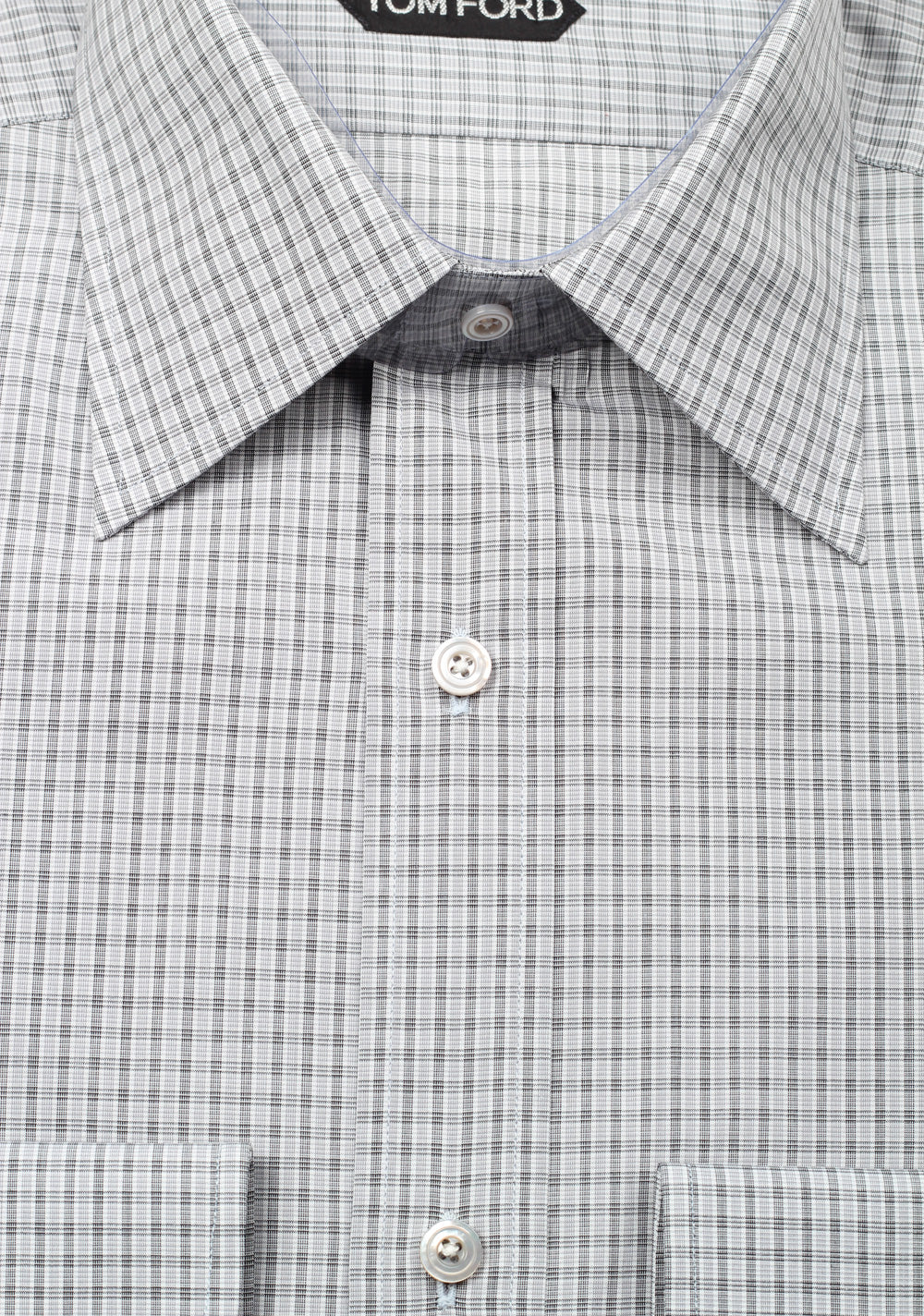 TOM FORD Checked Gray Dress Shirt Size 40 / 15,75 U.S.