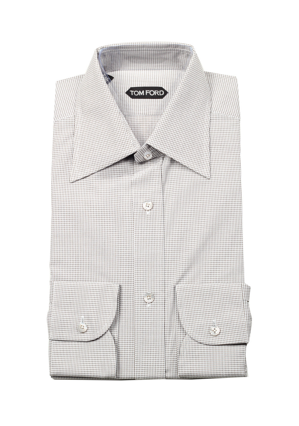 TOM FORD Checked Gray Dress Shirt Size 40 / 15,75 U.S.