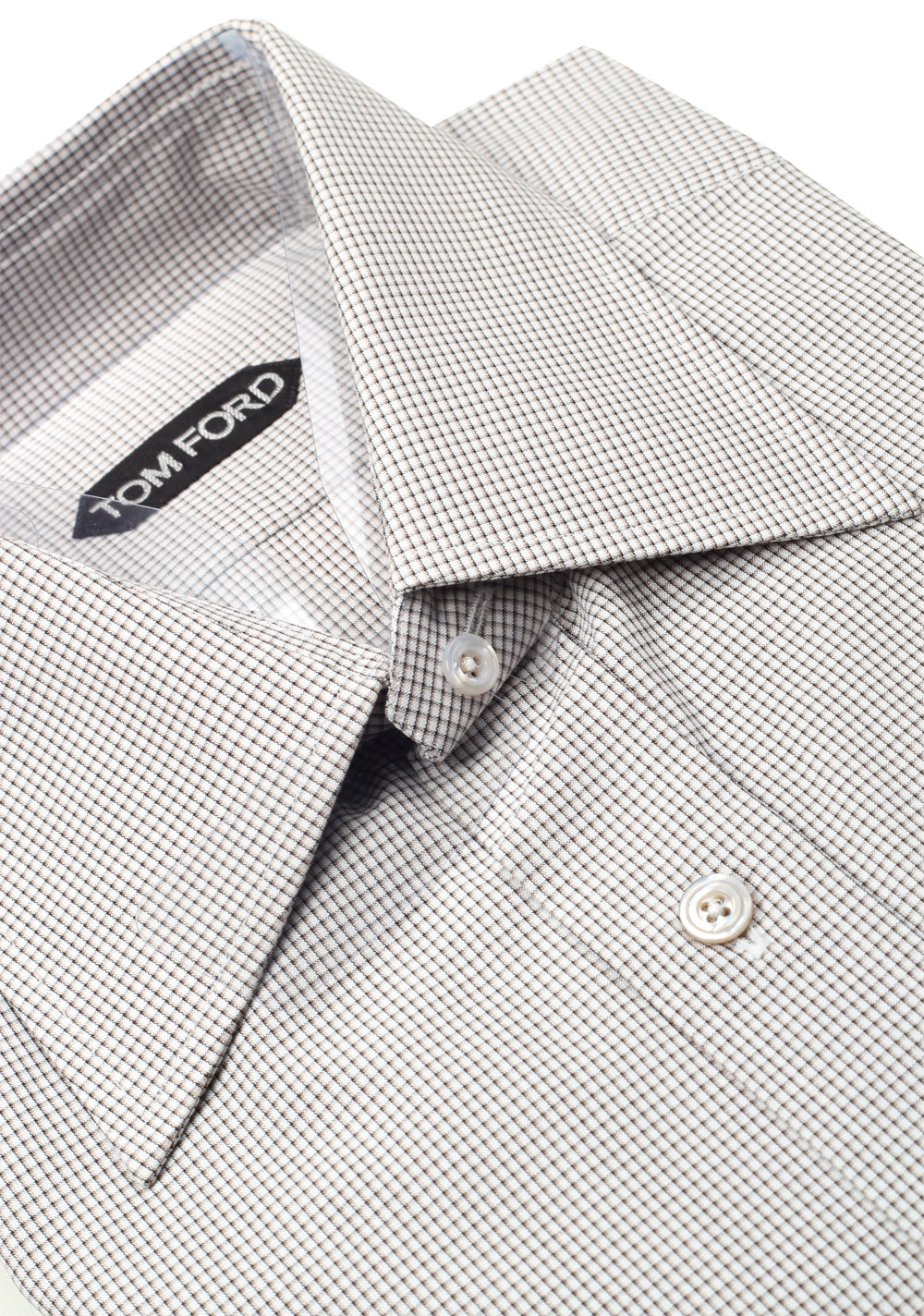 TOM FORD Checked Gray Dress Shirt Size 40 / 15,75 U.S.