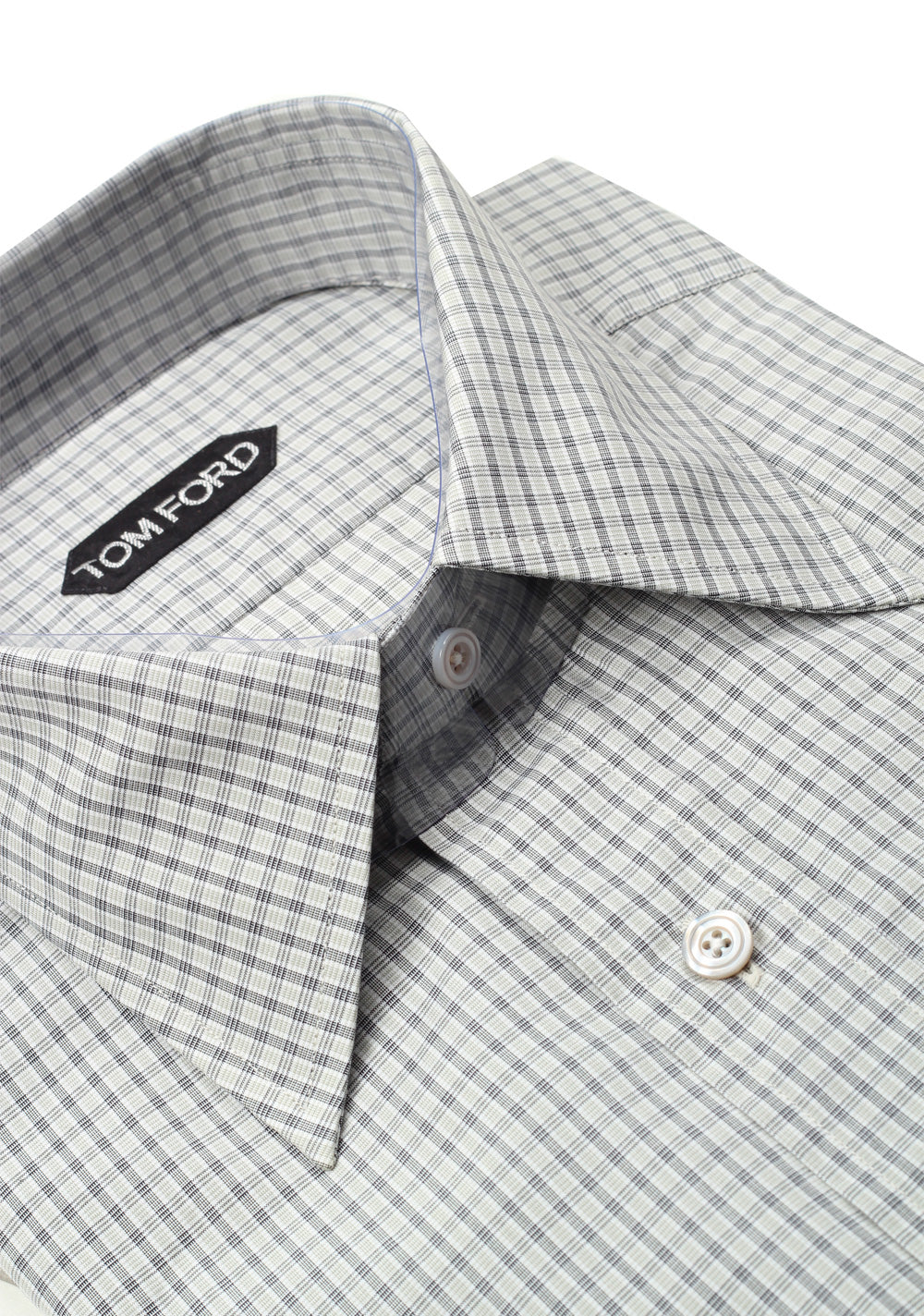 TOM FORD Checked Gray Dress Shirt Size 40 / 15,75 U.S.