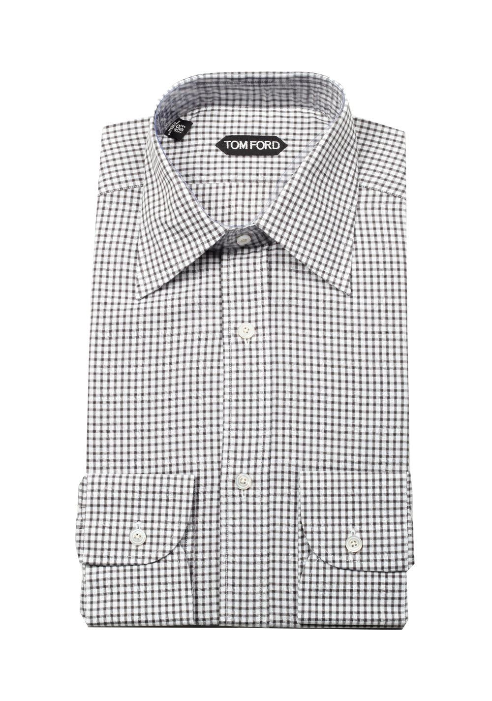 TOM FORD Checked Gray Dress Shirt Size 40 / 15,75 U.S.