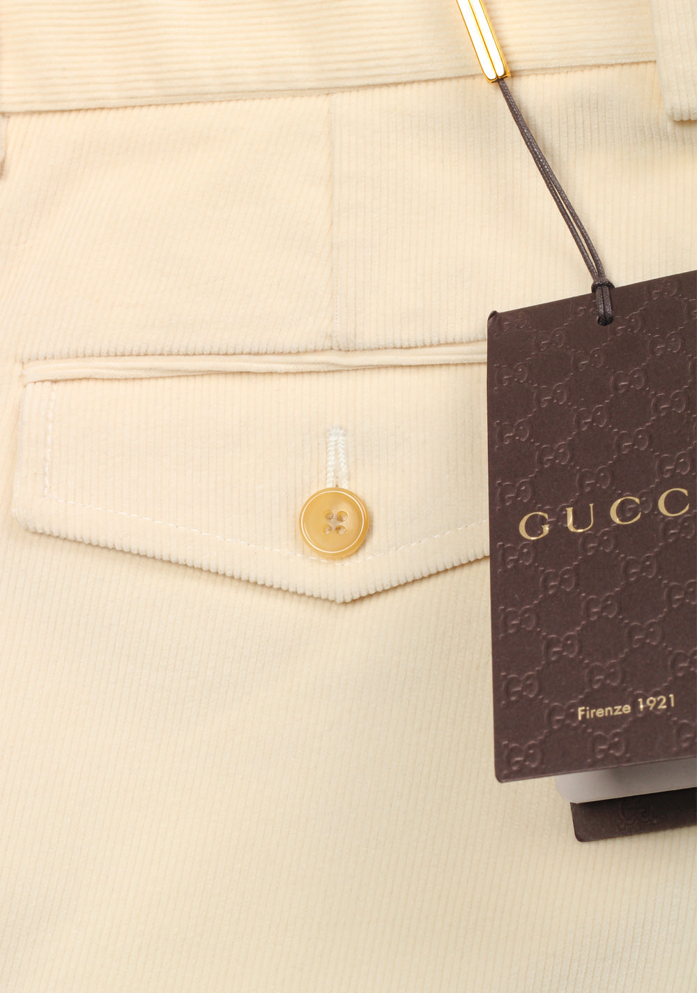 Gucci Off White Corduroy Trousers Size 52 / 36 U.S. In Cotton