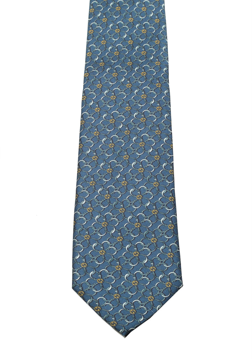 Gucci Blue Patterned Chain Tie
