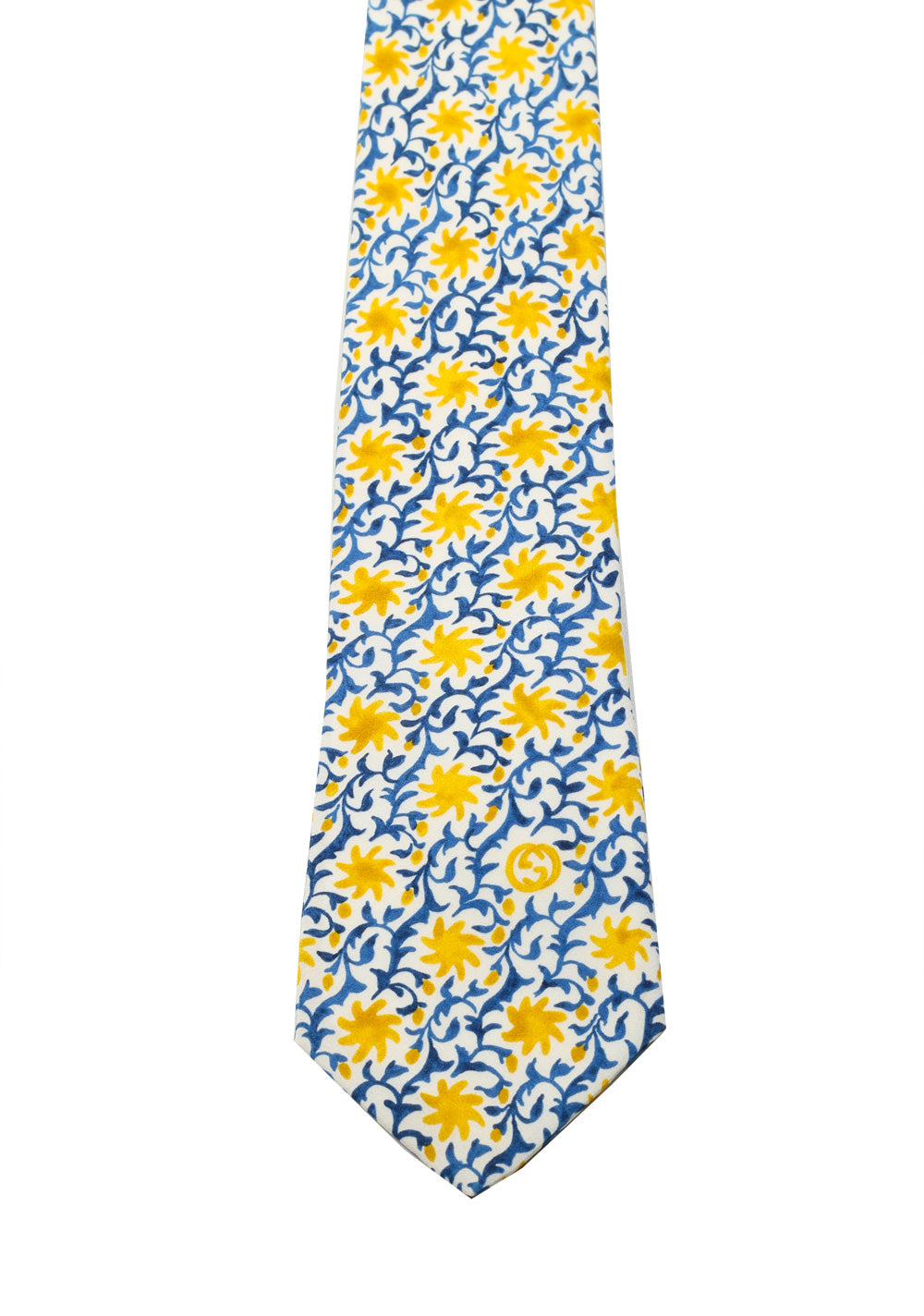 Gucci Blue Patterned Flower Tie
