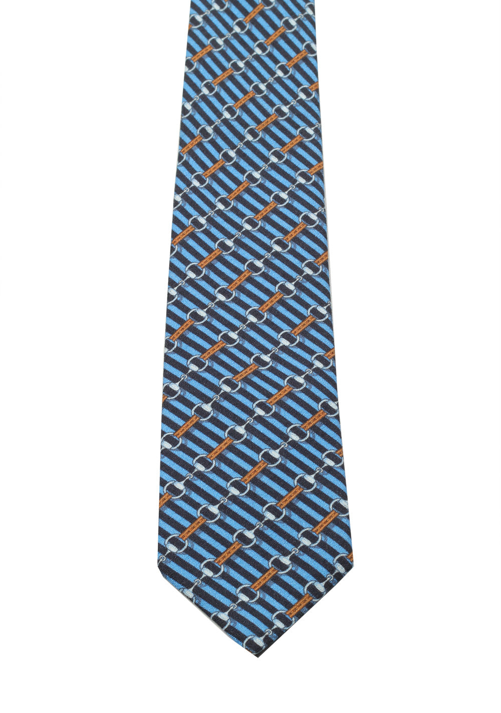 Gucci Blue Patterned Chain Tie