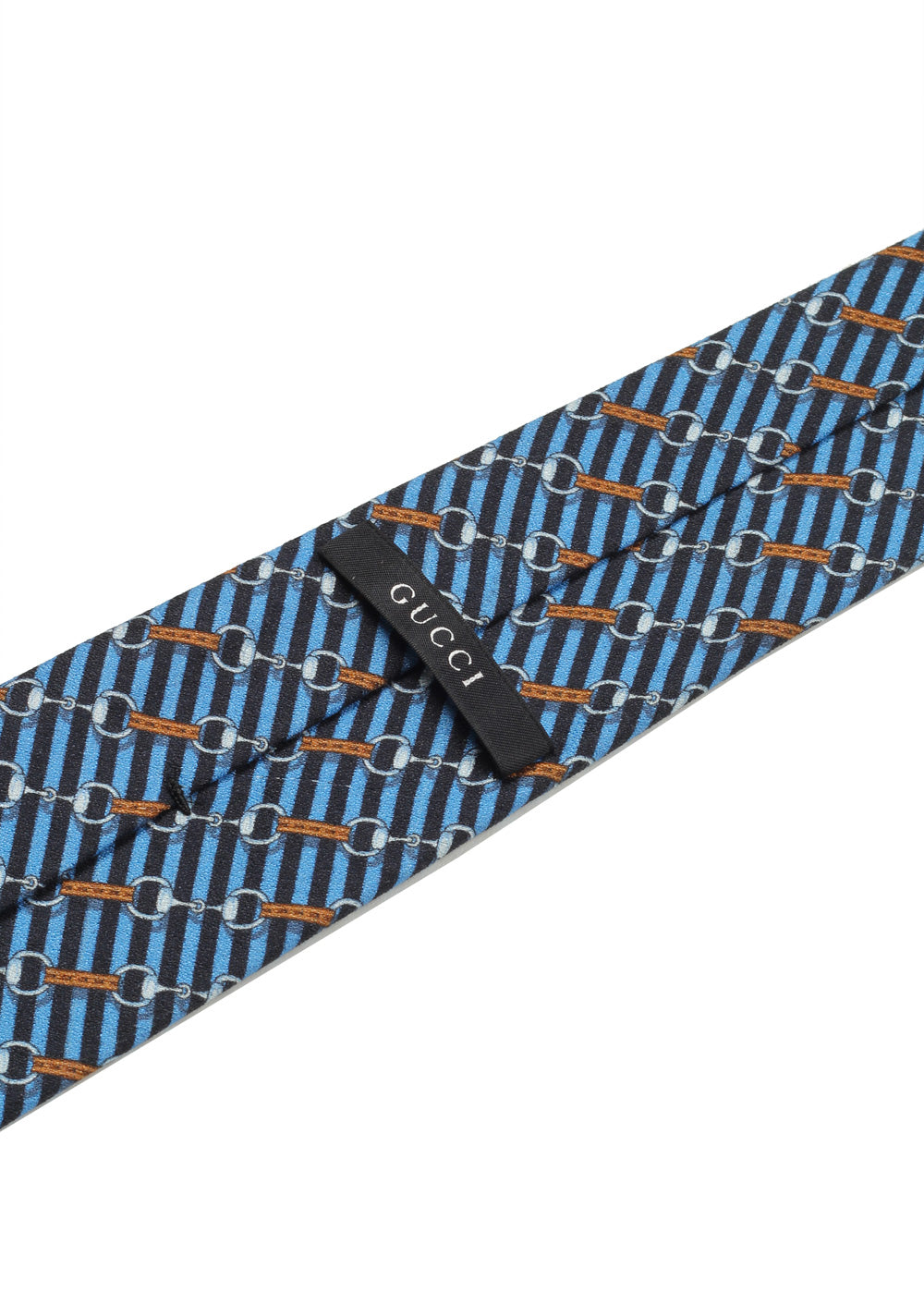 Gucci Blue Patterned Chain Tie