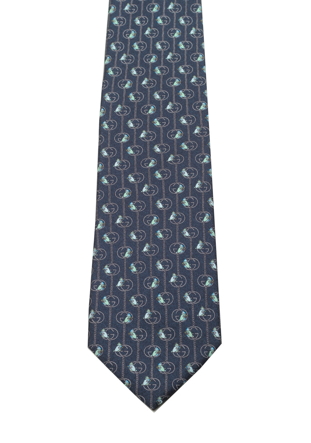 Gucci Blue Patterned Bird Tie