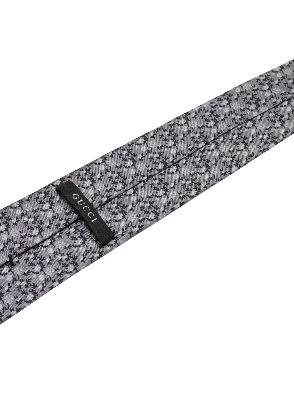 Gucci Gray Patterned Flower Tie