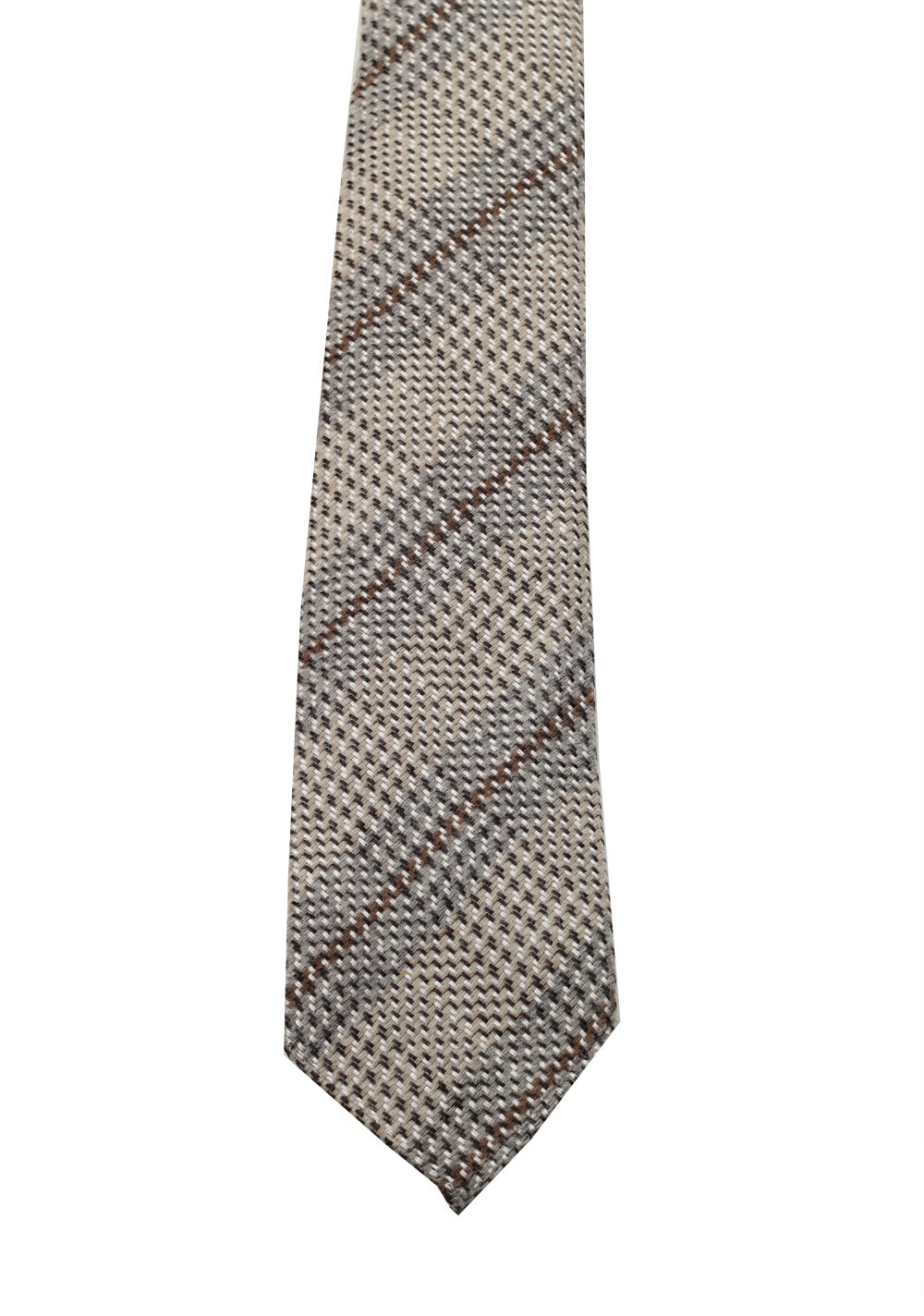 Gucci Gray Patterned Checked Tie