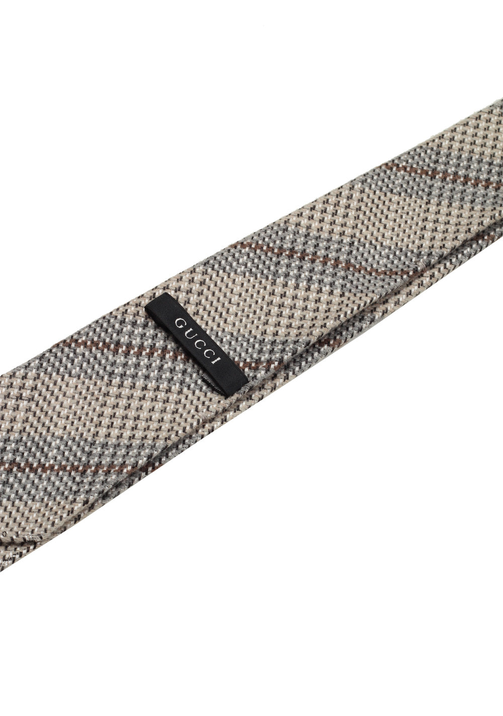 Gucci Gray Patterned Checked Tie