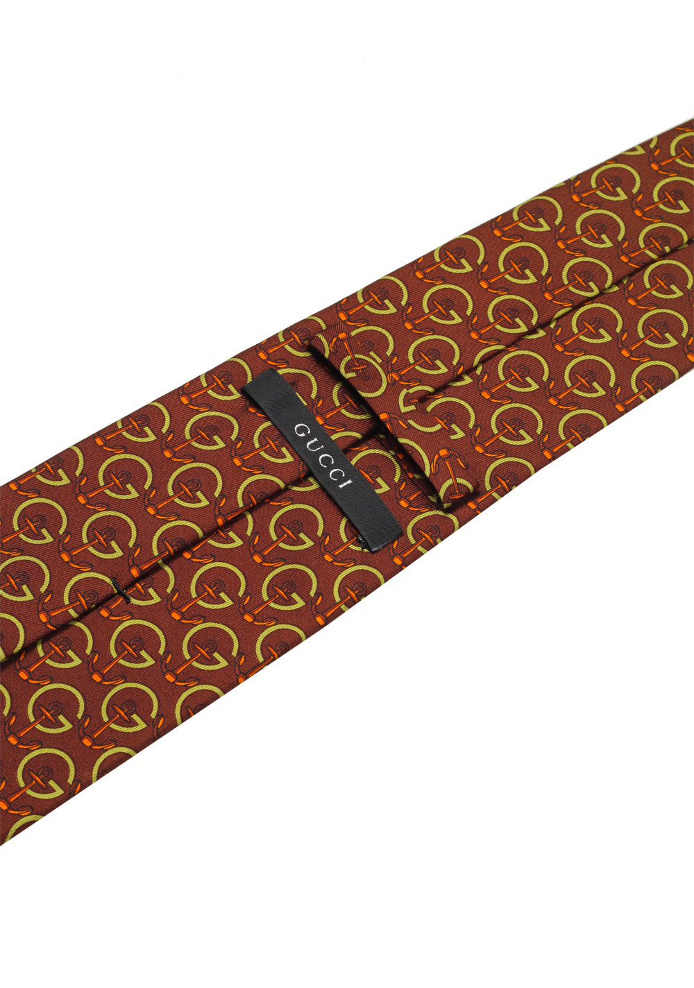 Gucci Brown Patterned Anchor Logo Tie