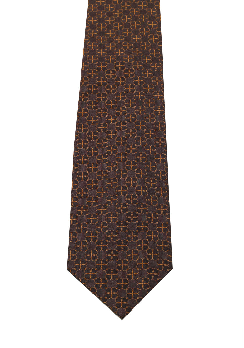 Gucci Brown Patterned Chain Tie