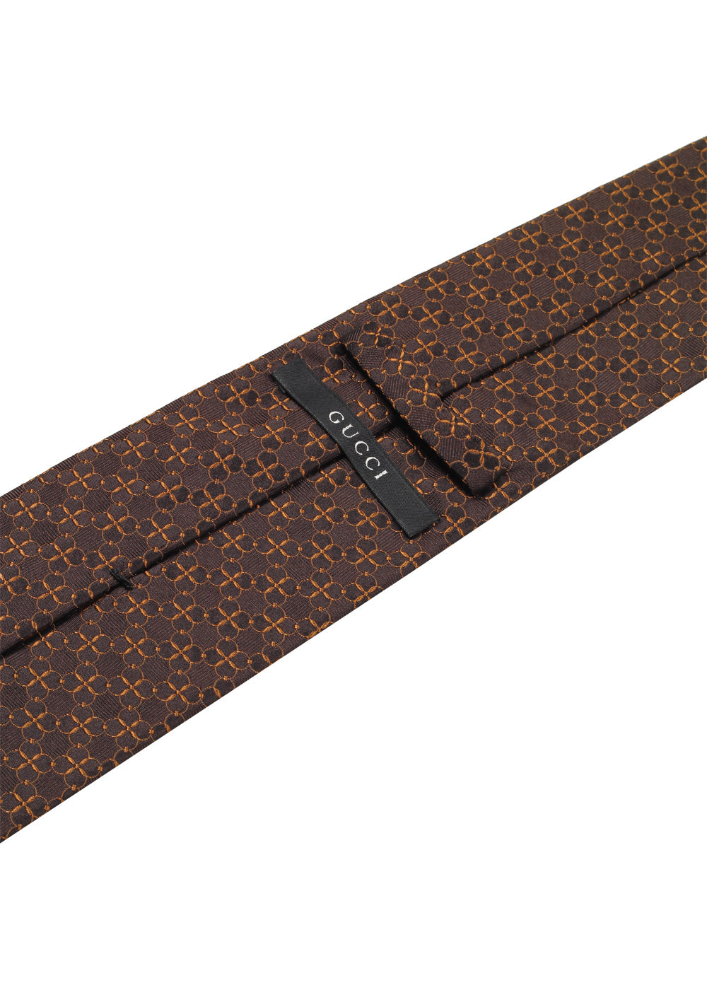 Gucci Brown Patterned Chain Tie