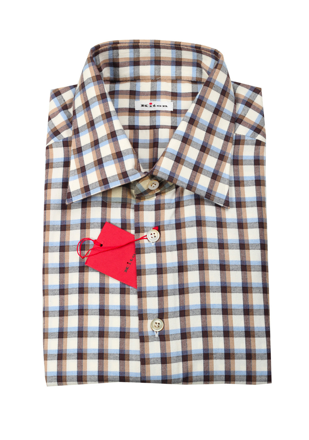 Kiton Checked Flannel Shirt 44 / 17,5 U.S.