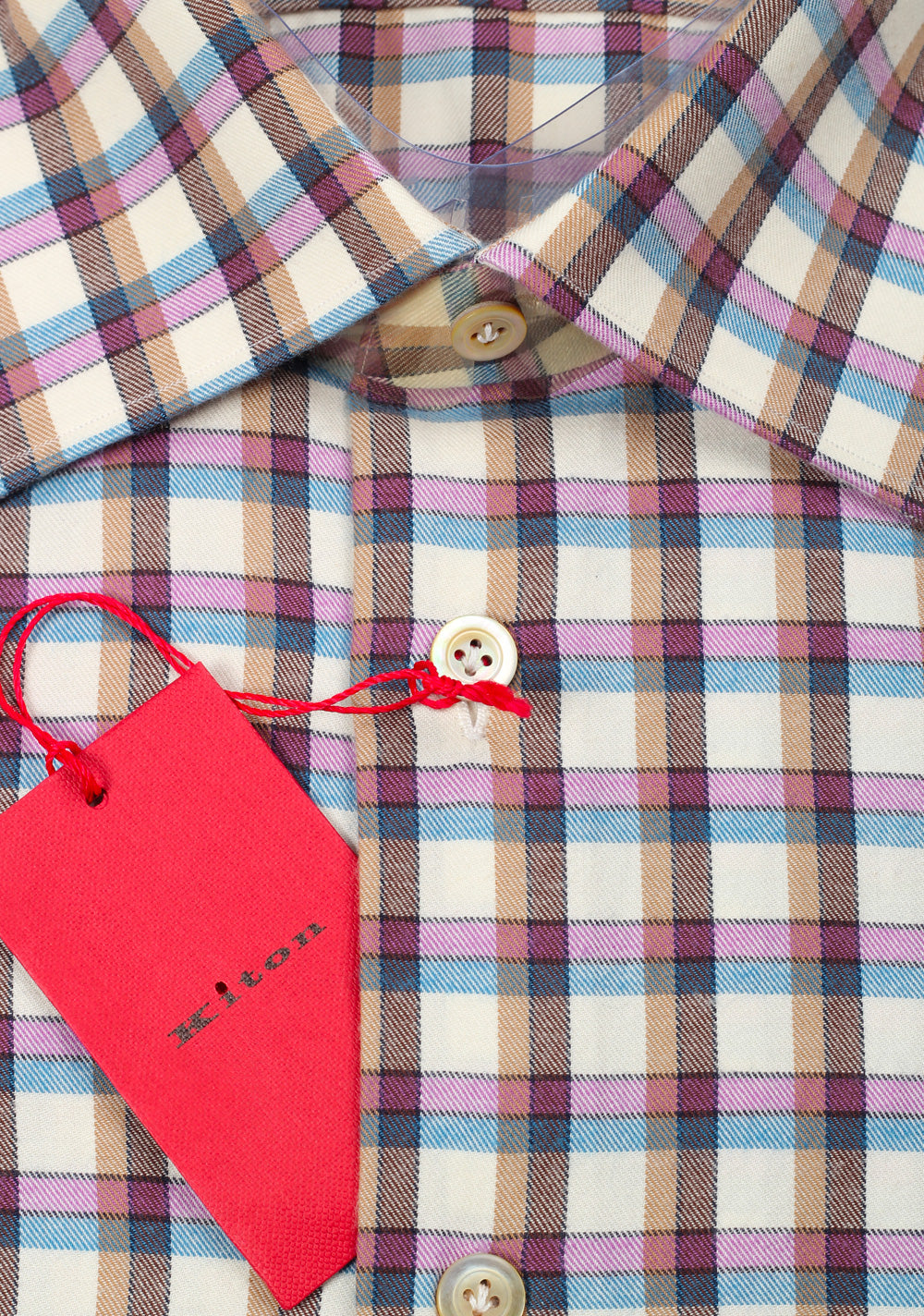 Kiton Checked Flannel Shirt Size 39 / 15,5 U.S.