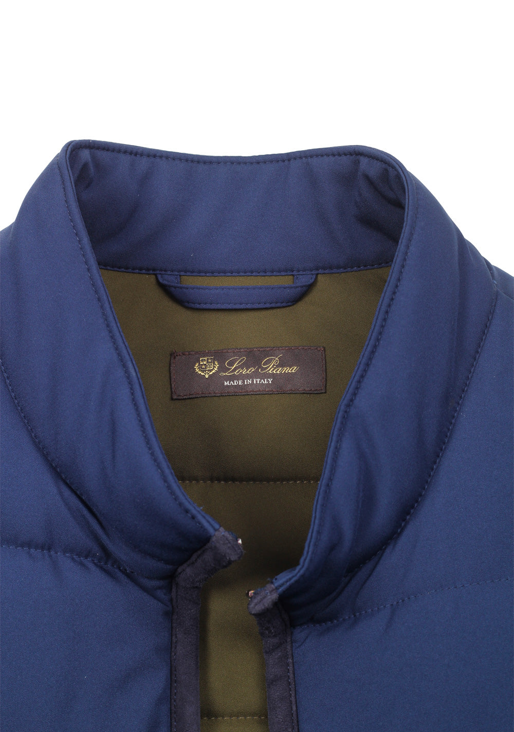Loro Piana Blue Quilted Storm System Shell Gilet Size M Medium Outerwear