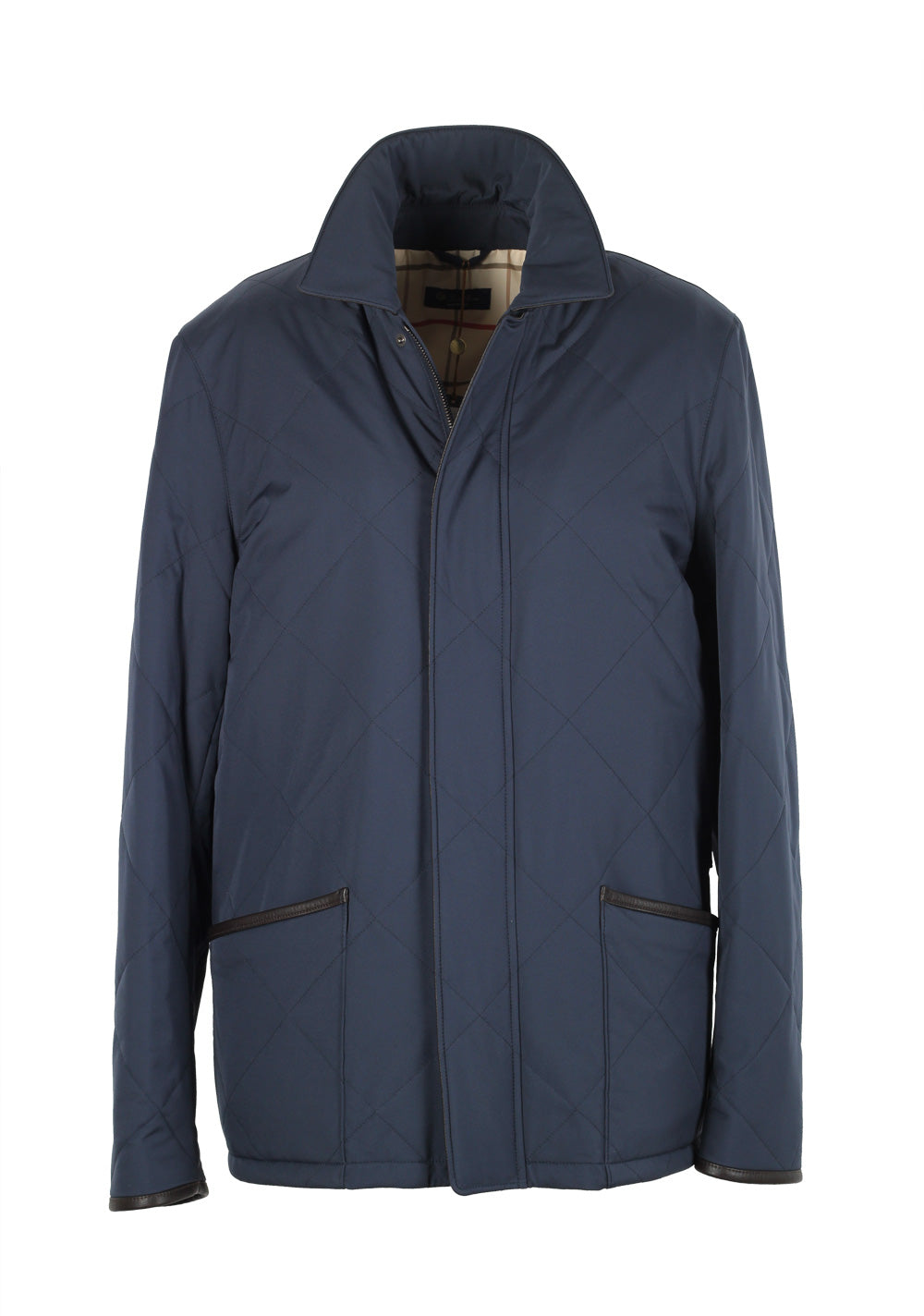 Loro Piana Blue Storm System Quilted Horsey Coat Size S Small Outerwear