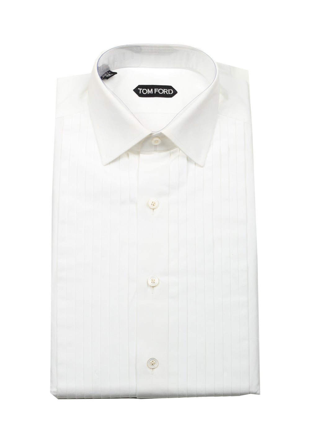 TOM FORD Solid White Tuxedo Shirt Size 39 / 15,5 U.S.