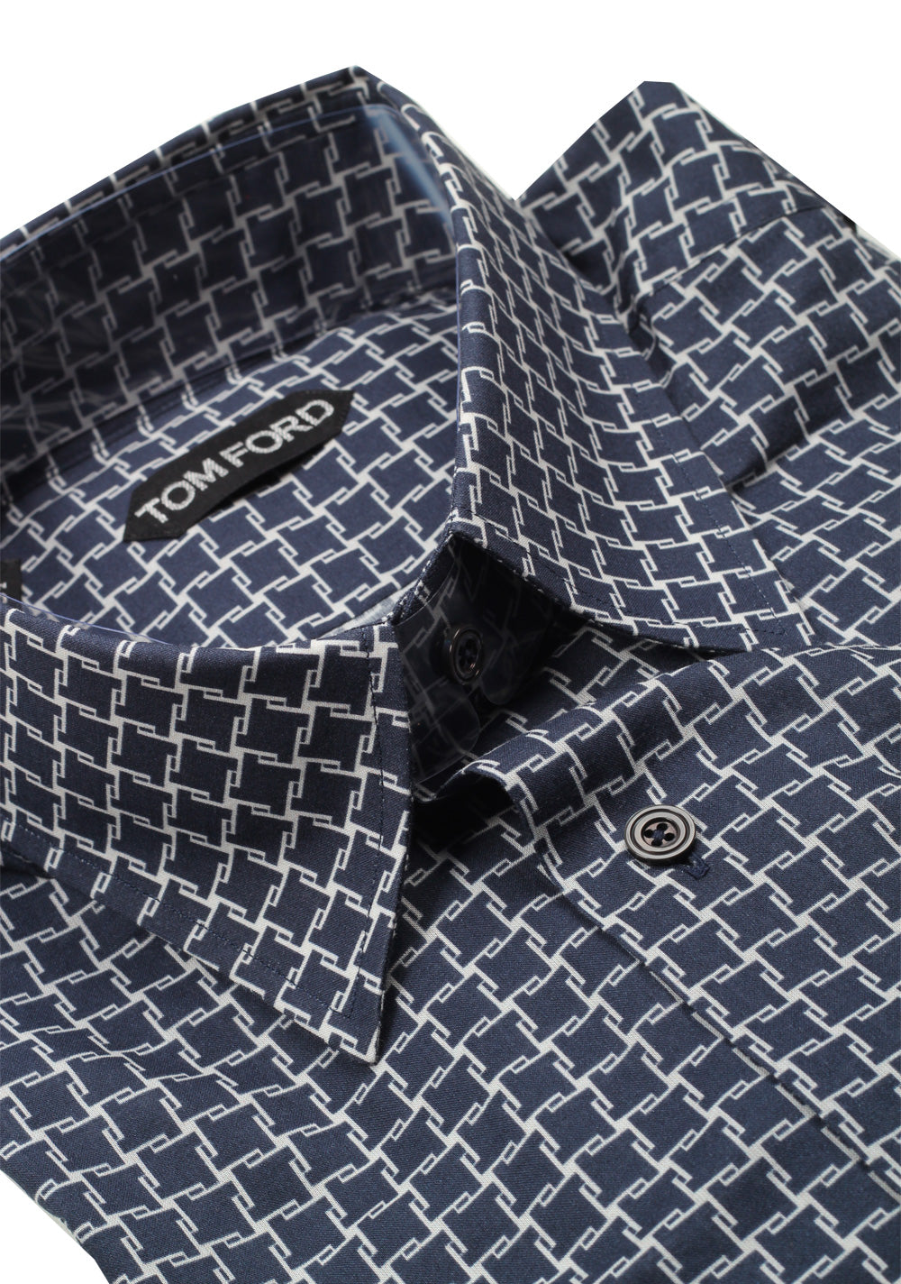 TOM FORD Patterned Blue Dress Shirt Size 39 / 15,5 U.S.