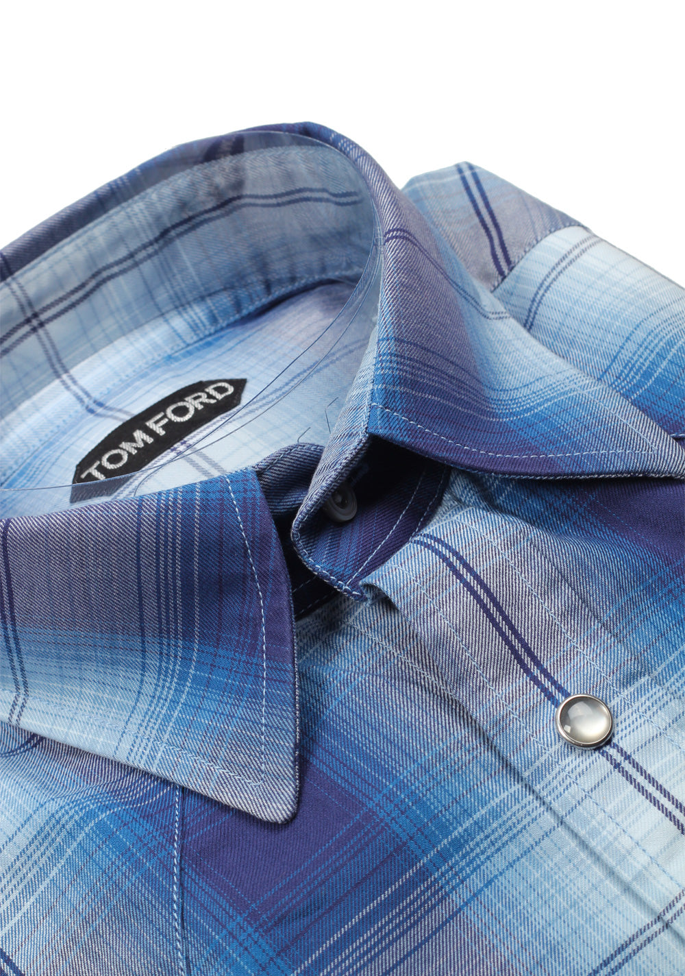 TOM FORD Checked Denim Casual Shirt Size 39 / 15,5 U.S.