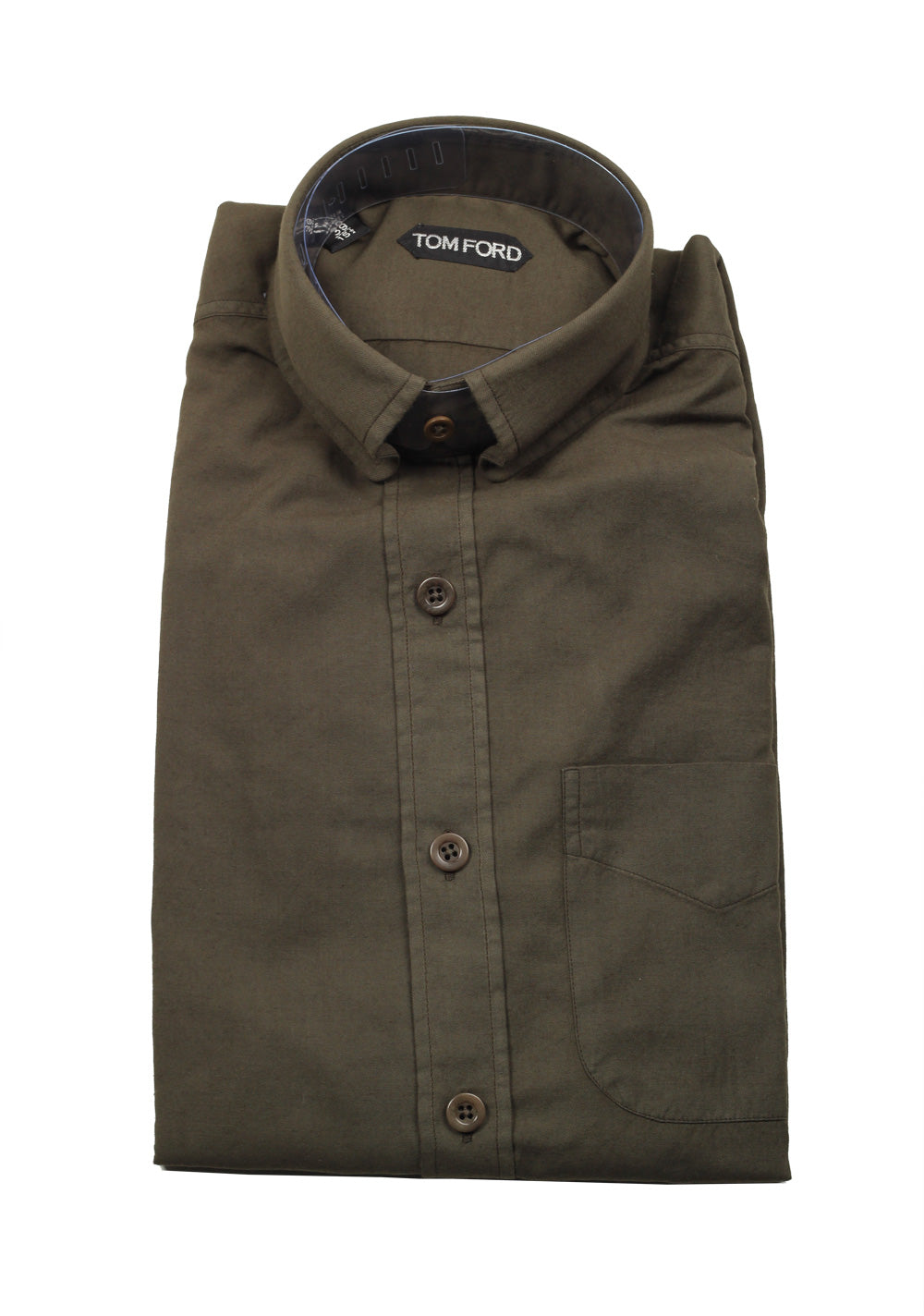 TOM FORD Solid Brown Casual Button Down Shirt Size 39 / 15,5 U.S.