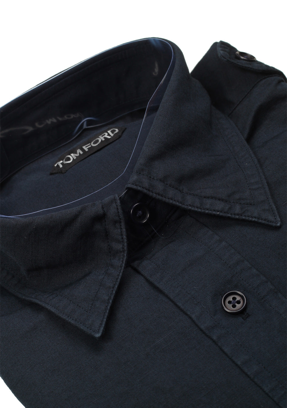 TOM FORD Solid Blue Casual Shirt Size 39 / 15,5 U.S.