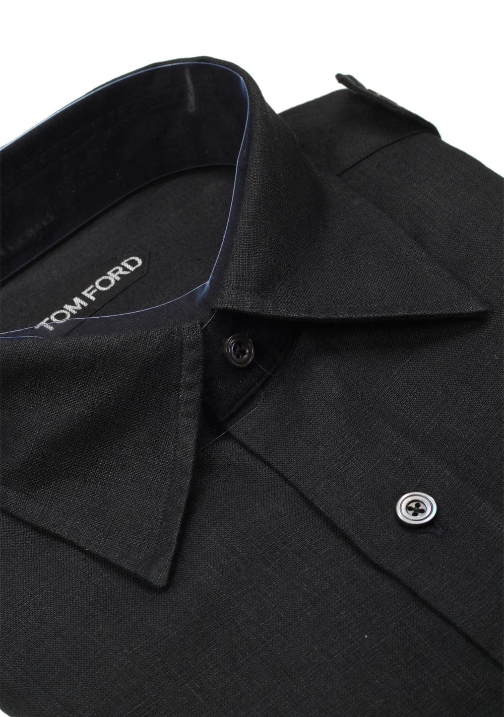 TOM FORD Solid Black Casual Shirt Size 39 / 15,5 U.S.