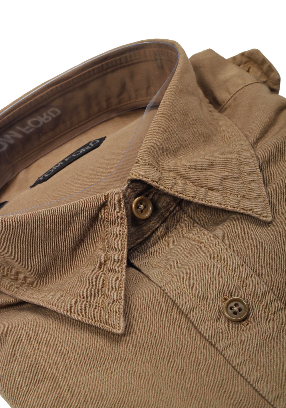 TOM FORD Solid Brown Casual Shirt Size 40 / 15,75 U.S.