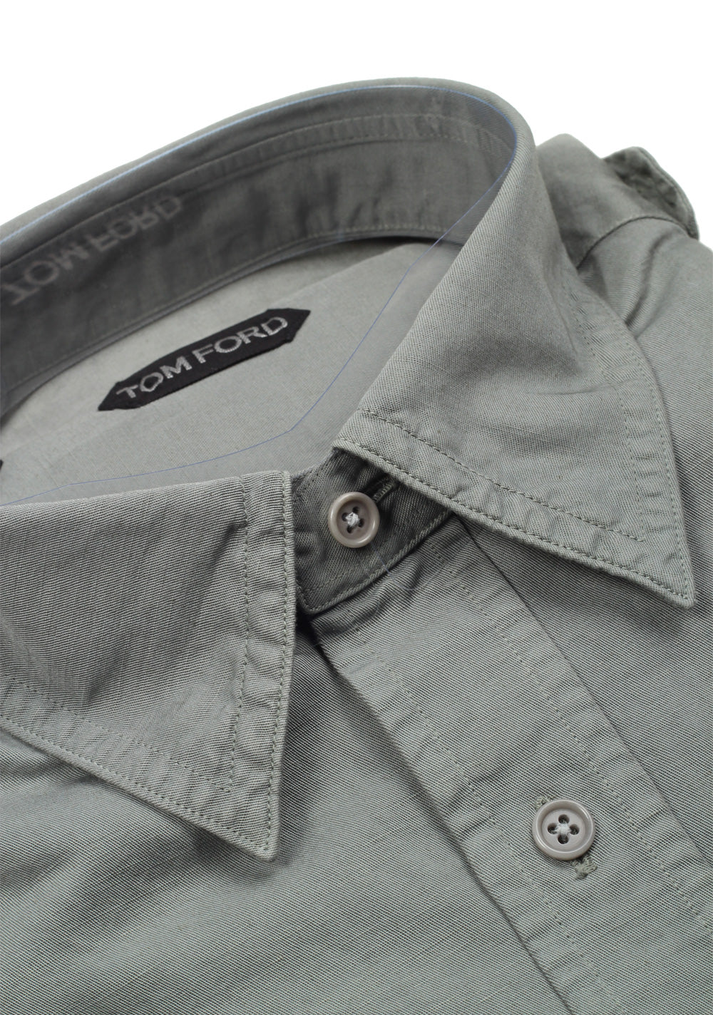 TOM FORD Solid Green Casual Shirt Size 40 / 15,75 U.S.
