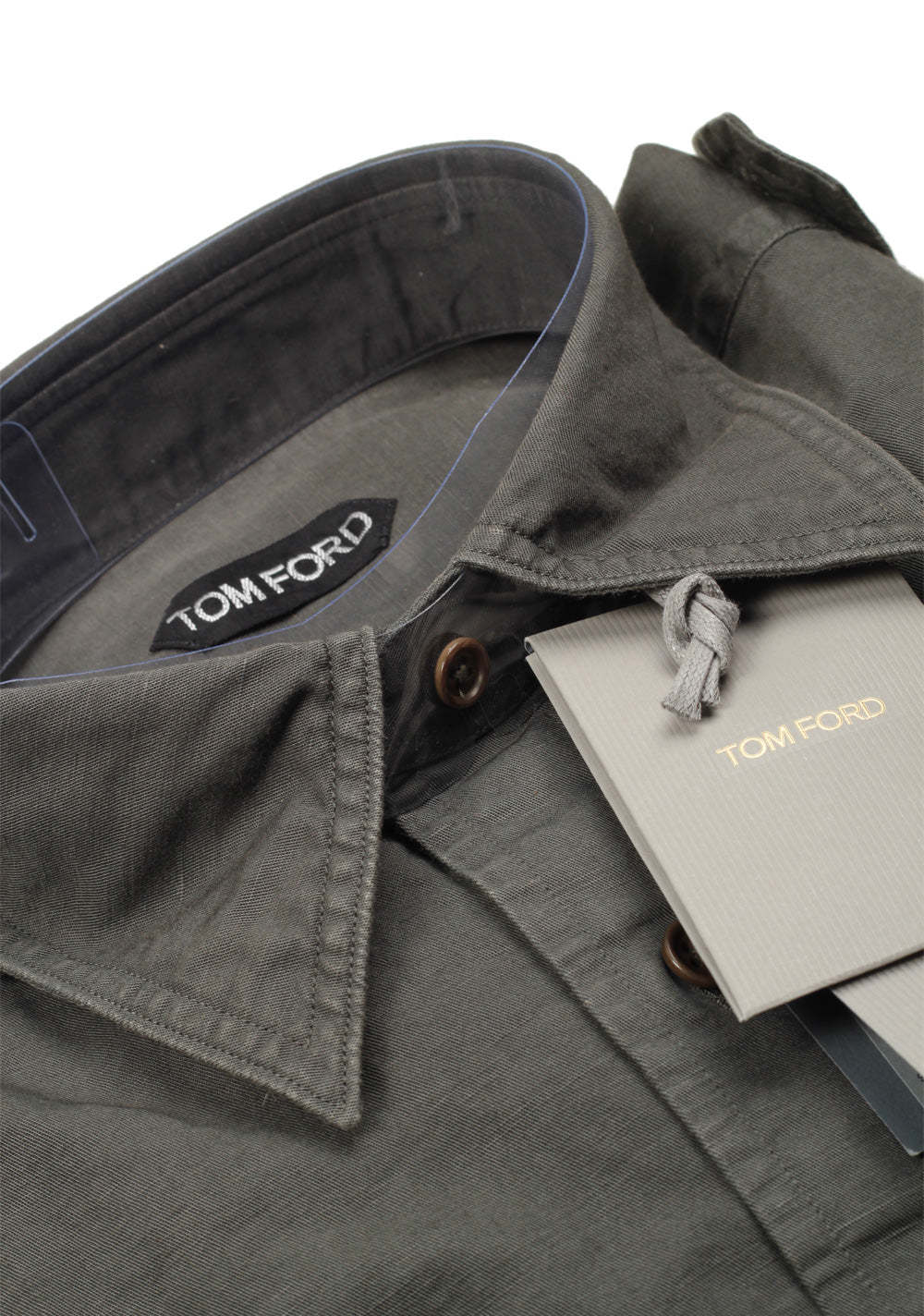 TOM FORD Solid Green Casual Shirt Size 40 / 15,75 U.S.
