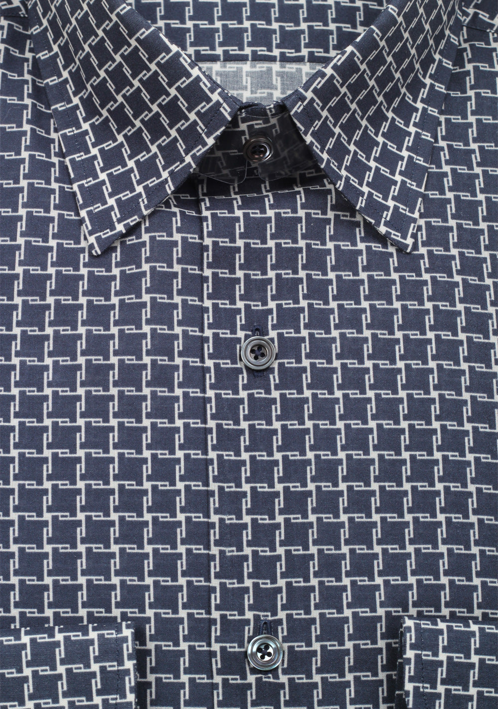 TOM FORD Patterned White Blue Dress Shirt Size 40 / 15,75 U.S.