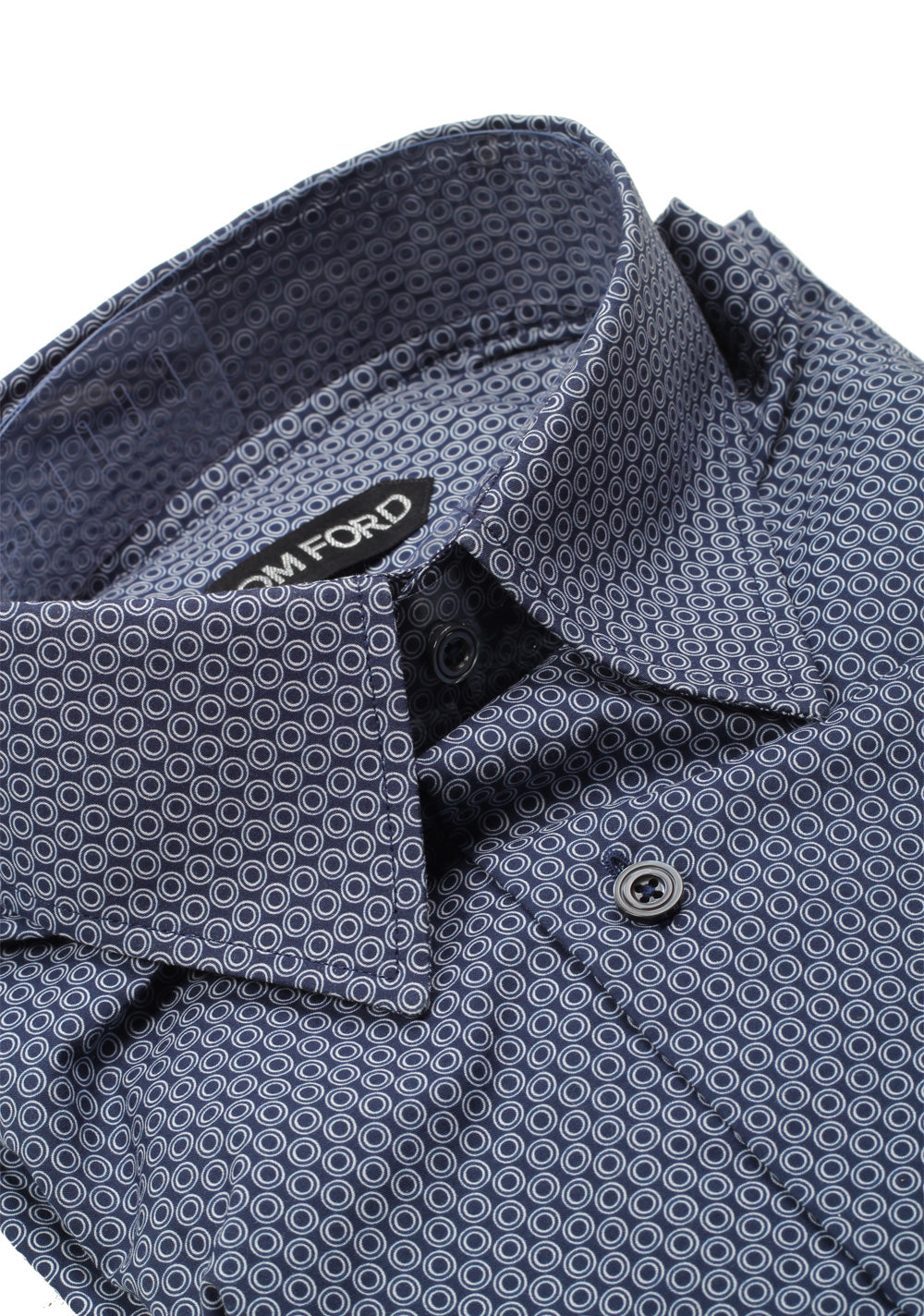 TOM FORD Patterned White Blue Dress Shirt Size 40 / 15,75 U.S.