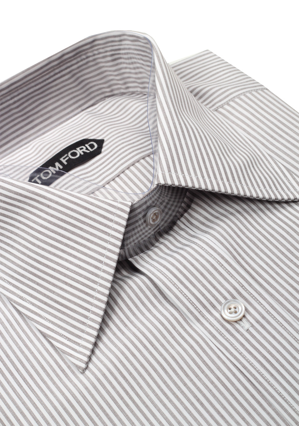 TOM FORD Striped White Gray Dress Shirt Size 40 / 15,75 U.S.