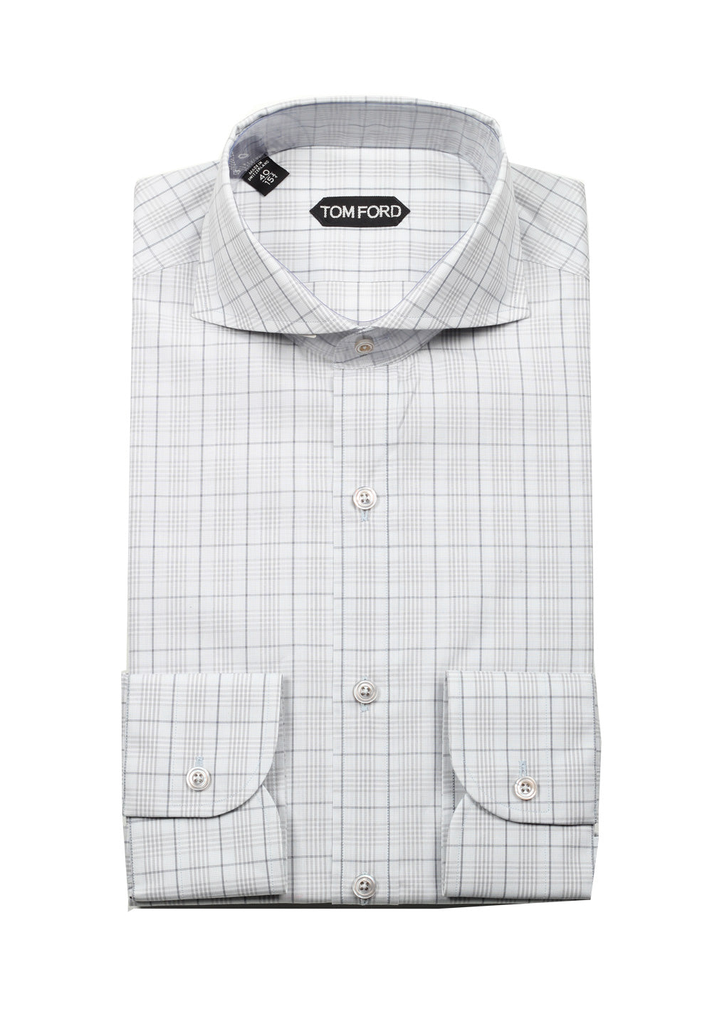 TOM FORD Checked Gray Dress Shirt Size 40 / 15,75 U.S.