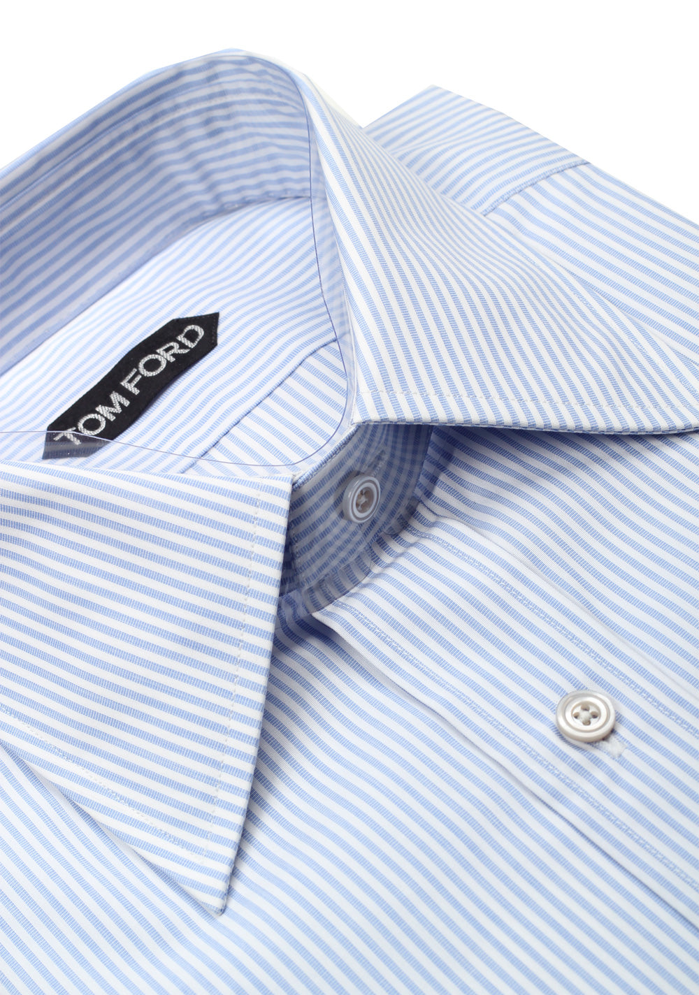 TOM FORD Striped White Blue Dress Shirt Size 40 / 15,75 U.S.